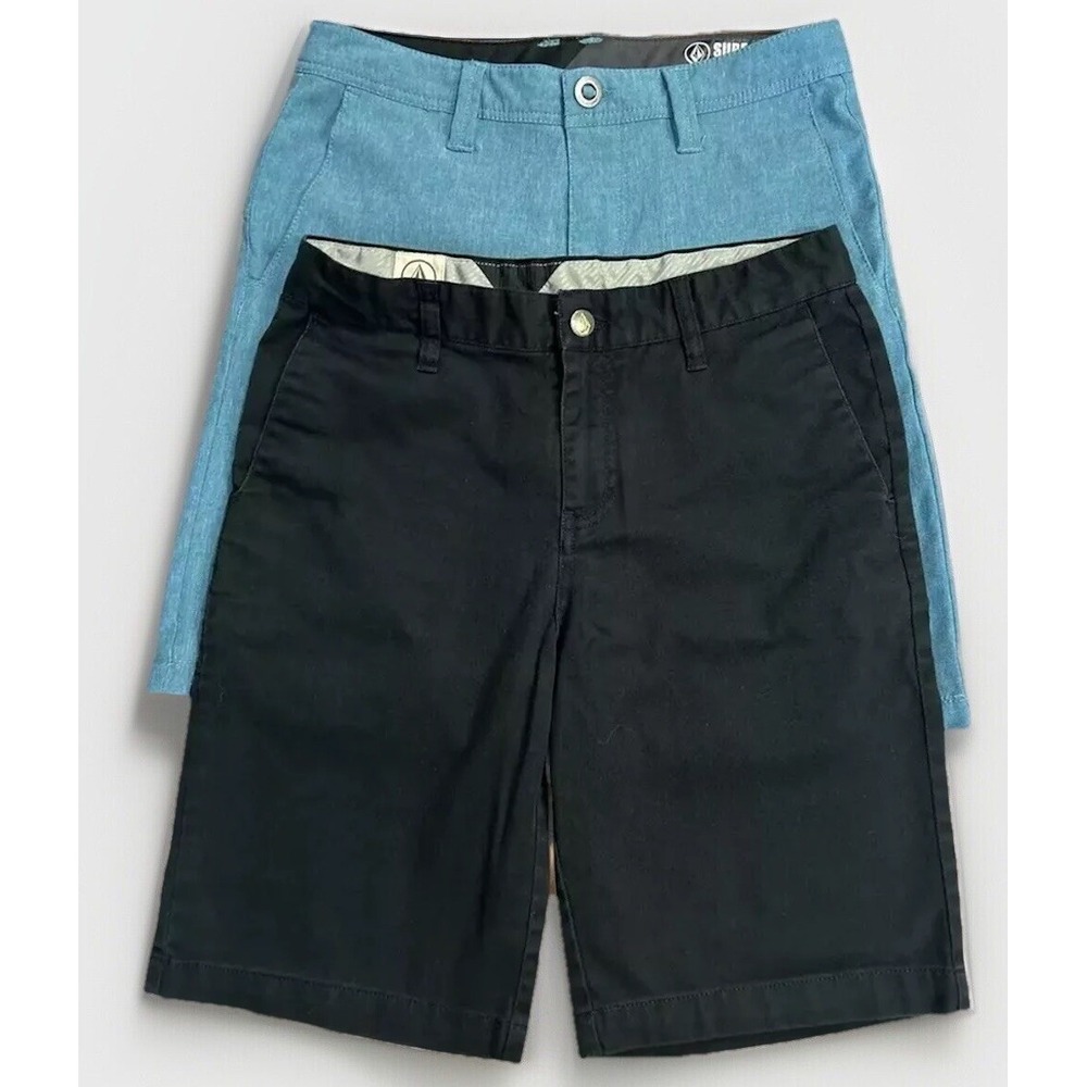 Boys Volcom Chino Shorts Surf & Turf 4 Way Stretch & Frickin Chino Sz 18 Lot‎ 2